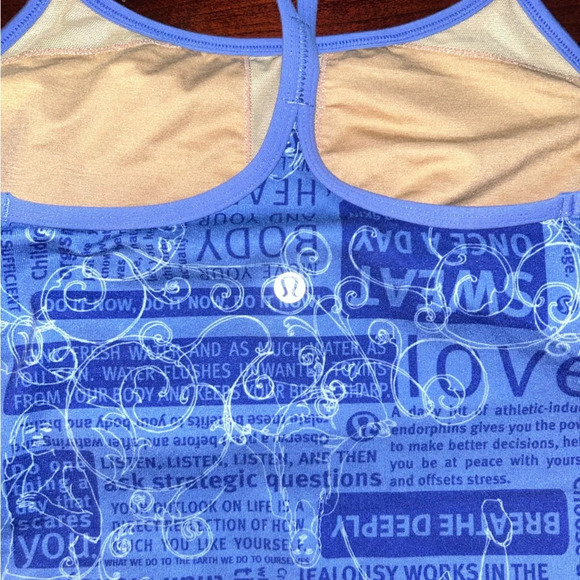 Lululemon Blue Swirl Manifesto Power Y Tank Top - Picture 4 of 5